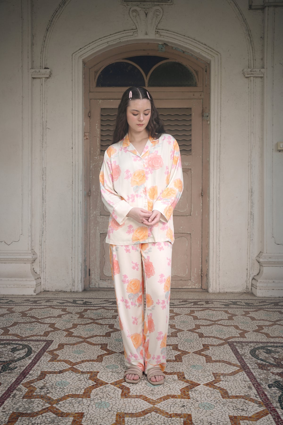 Coral Rose Pyjama Set